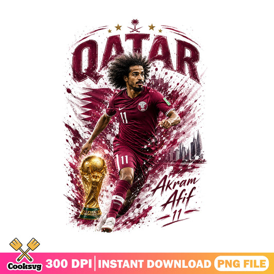 Akram Afif Qatar Soccer PNG, Football Player PNG, FIFA PNG