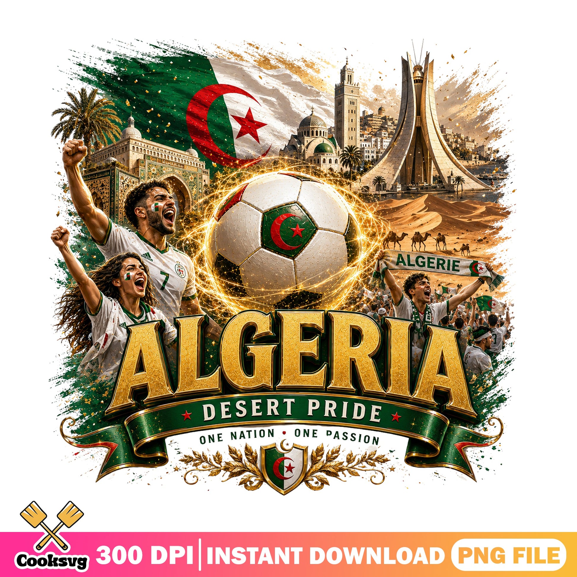 Algeria Soccer Desert Pride PNG, Algeria Football PNG, Soccer PNG
