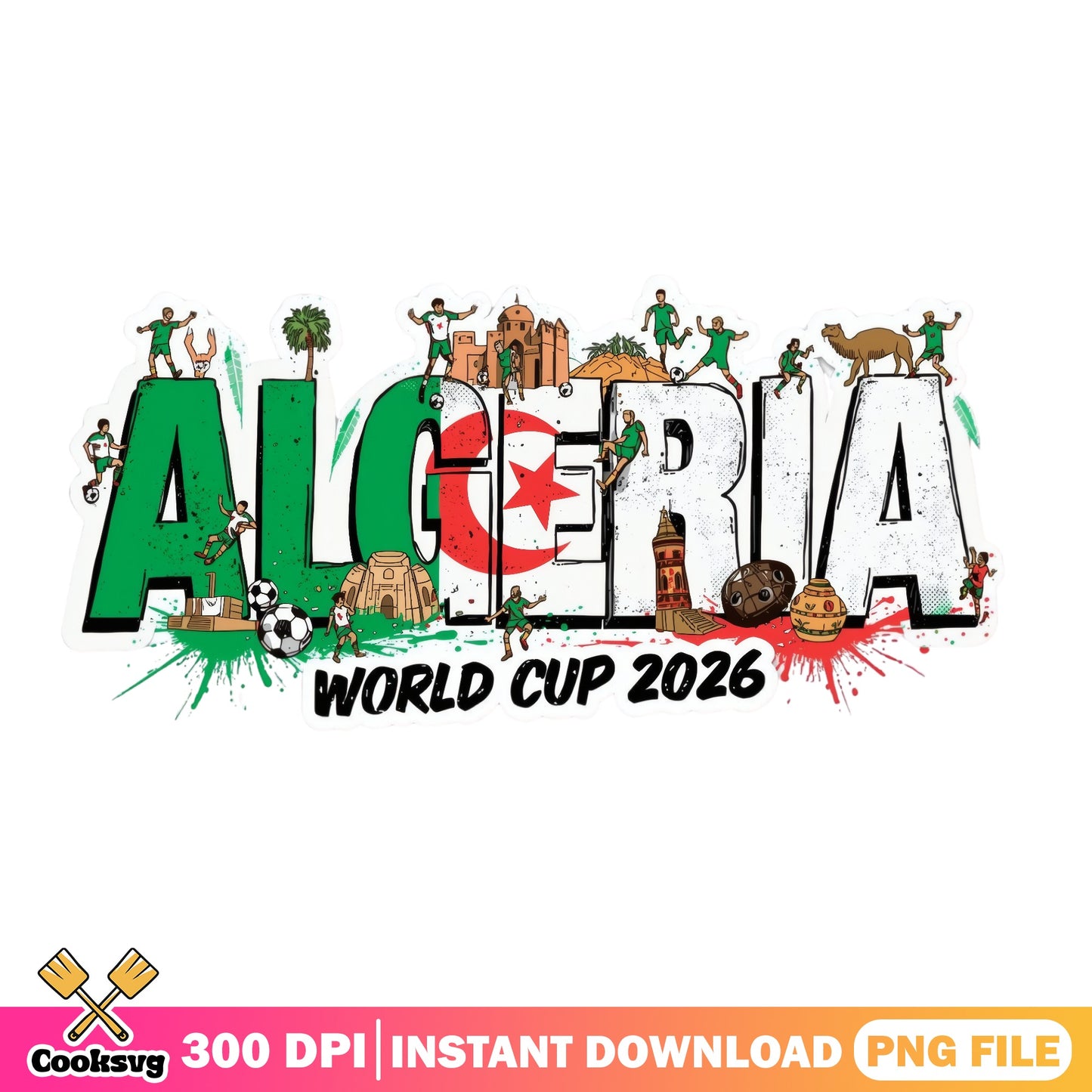 Algeria World Cup 2026 PNG, Algeria Soccer PNG, Football PNG