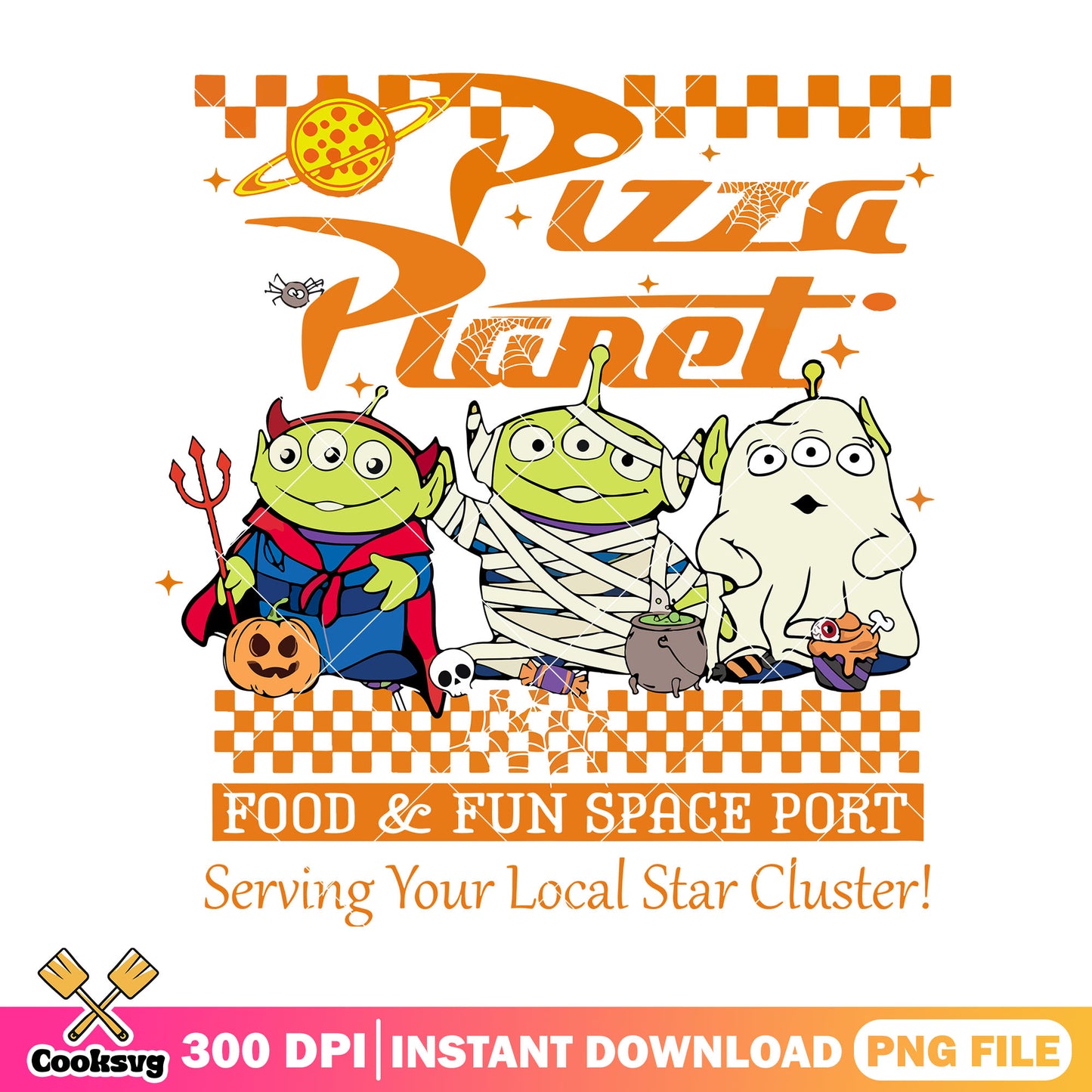 Alien pizza planet design png, alien cartoon png, cartoon costumes png