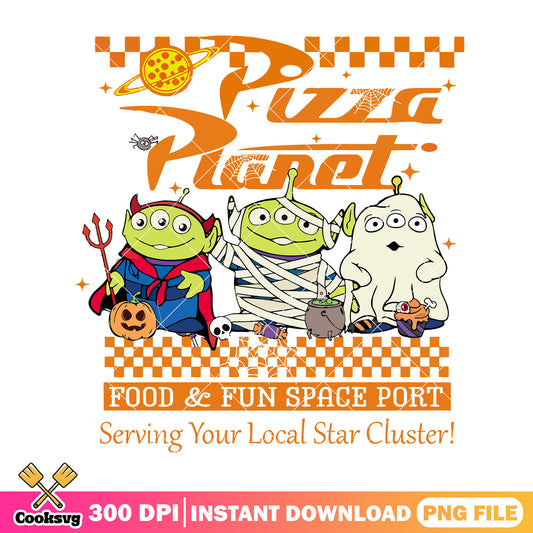 Alien pizza planet design png, alien cartoon png, cartoon costumes png