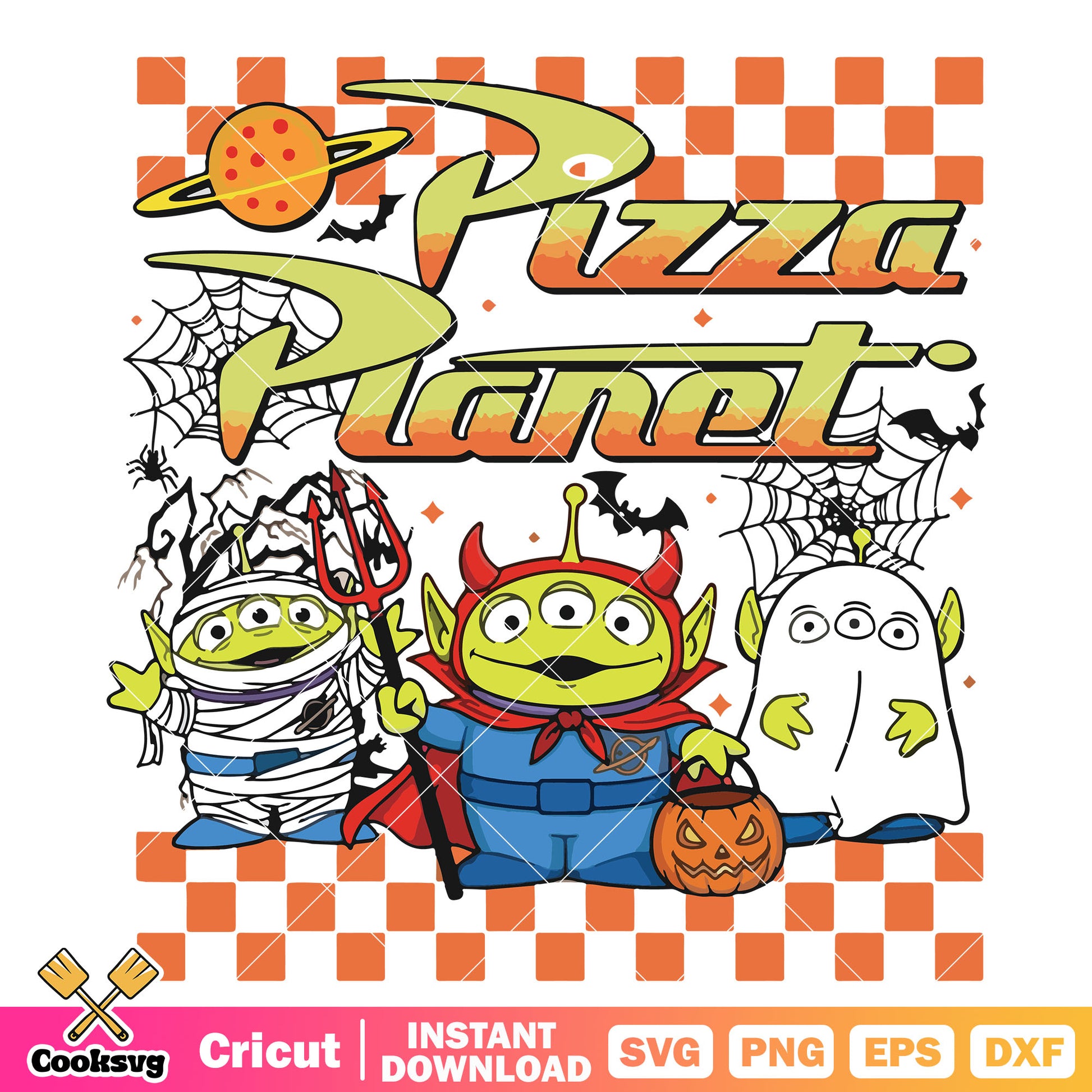 Aliens pizza planet svg, alien halloween​ svg, aliens toy story svg