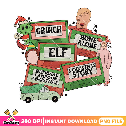 A list of christmas films png, christmas movies png, xmas decorations png