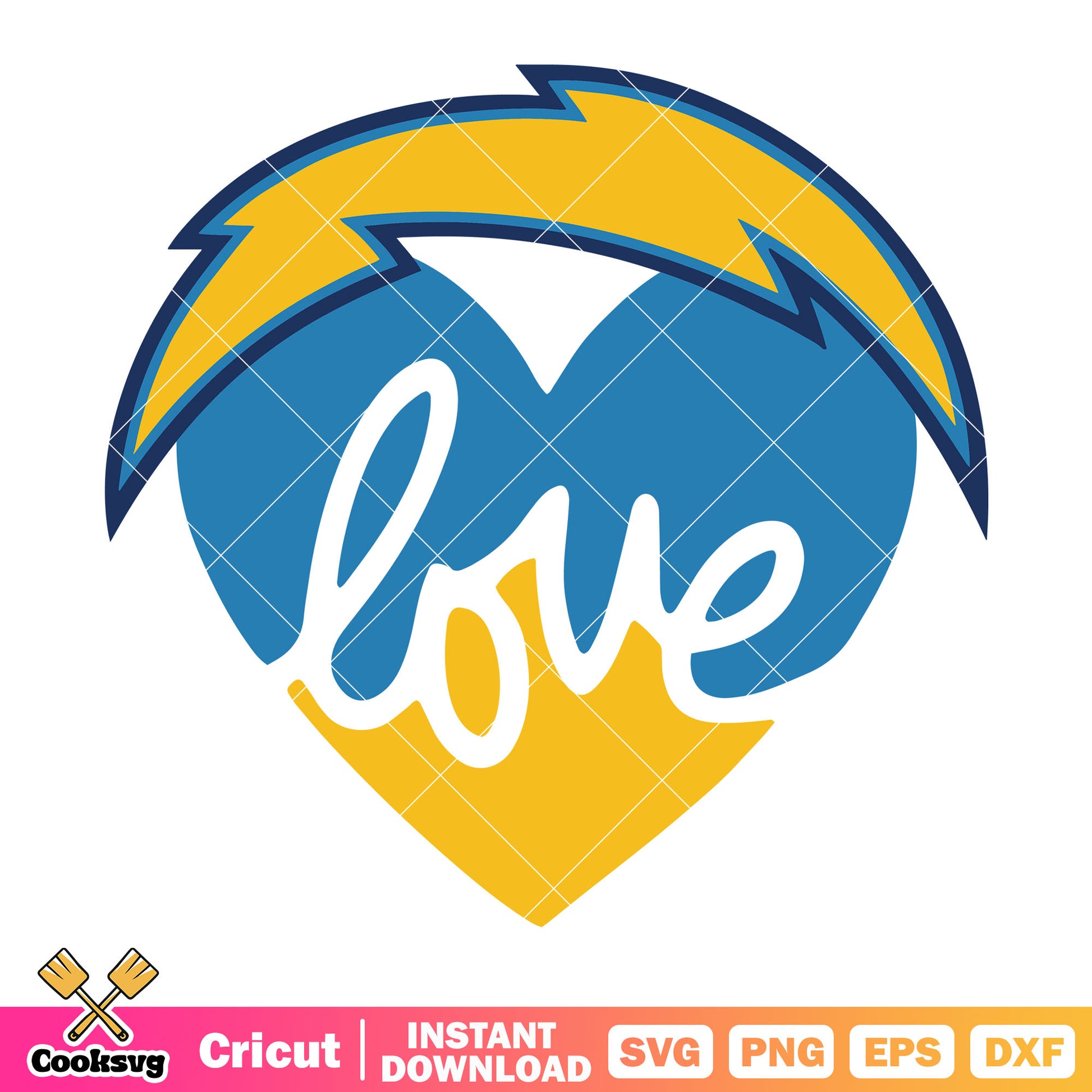 All my heart for chaegers svg, super bowl svg, ​la chargers svg