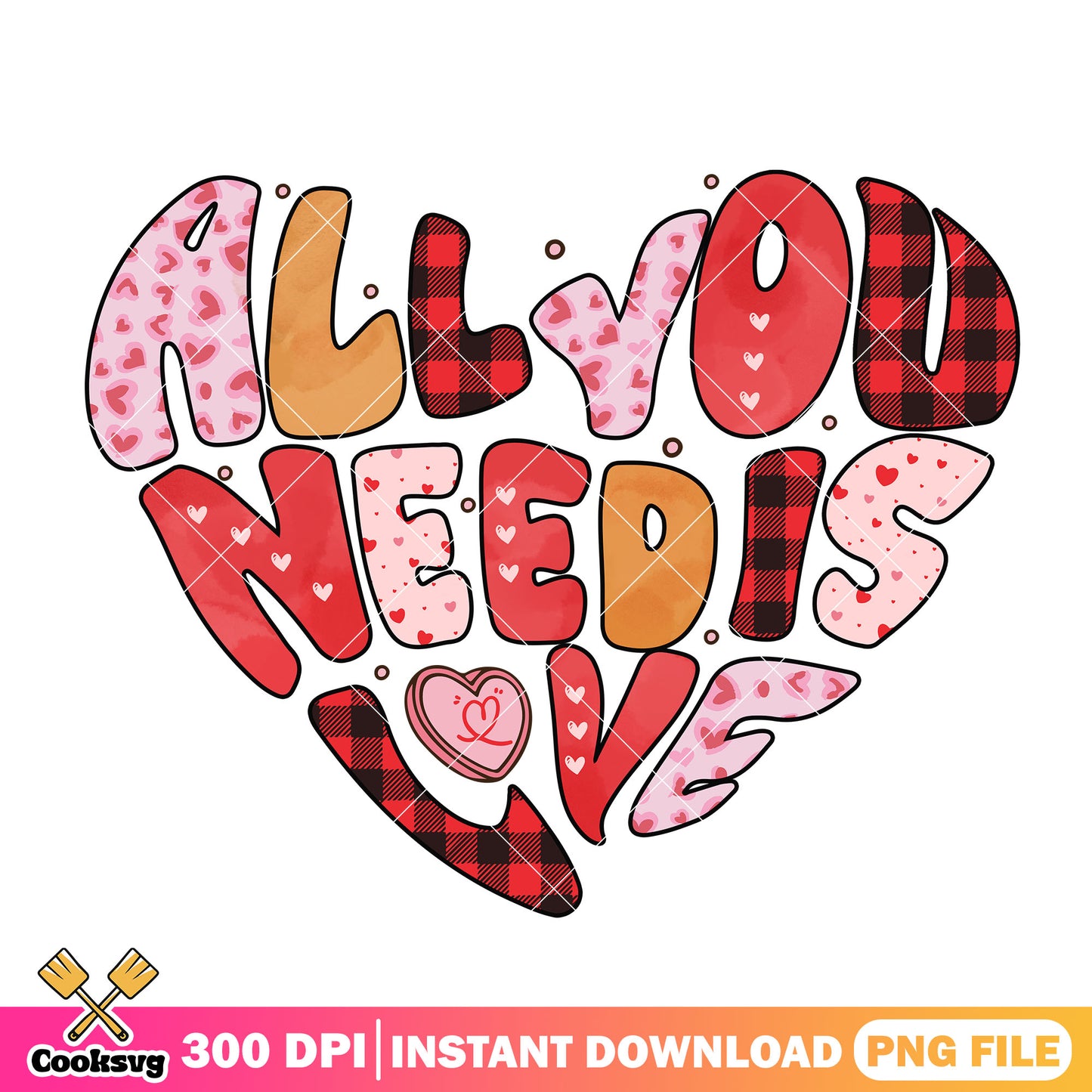 All you need is love in heart png, heart valentine png, valentine day png