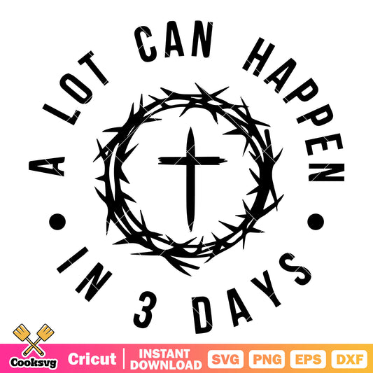 A lot can happens in 3 days svg, jesus quotes svg, jesus camp​ svg