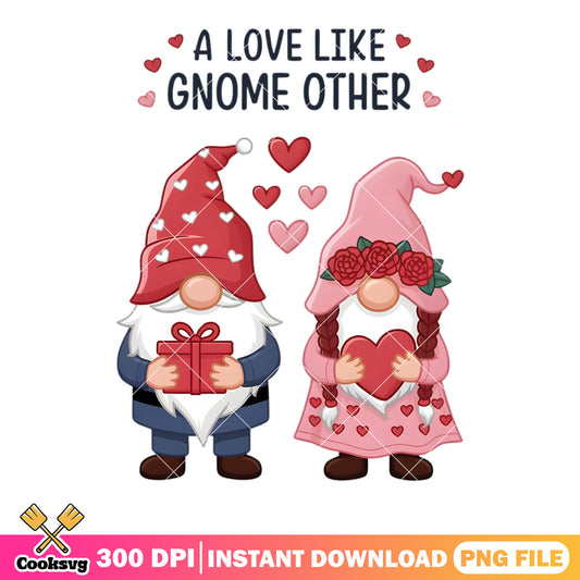 A love  like gnome png, valentines day png, valentine gnomes​ png
