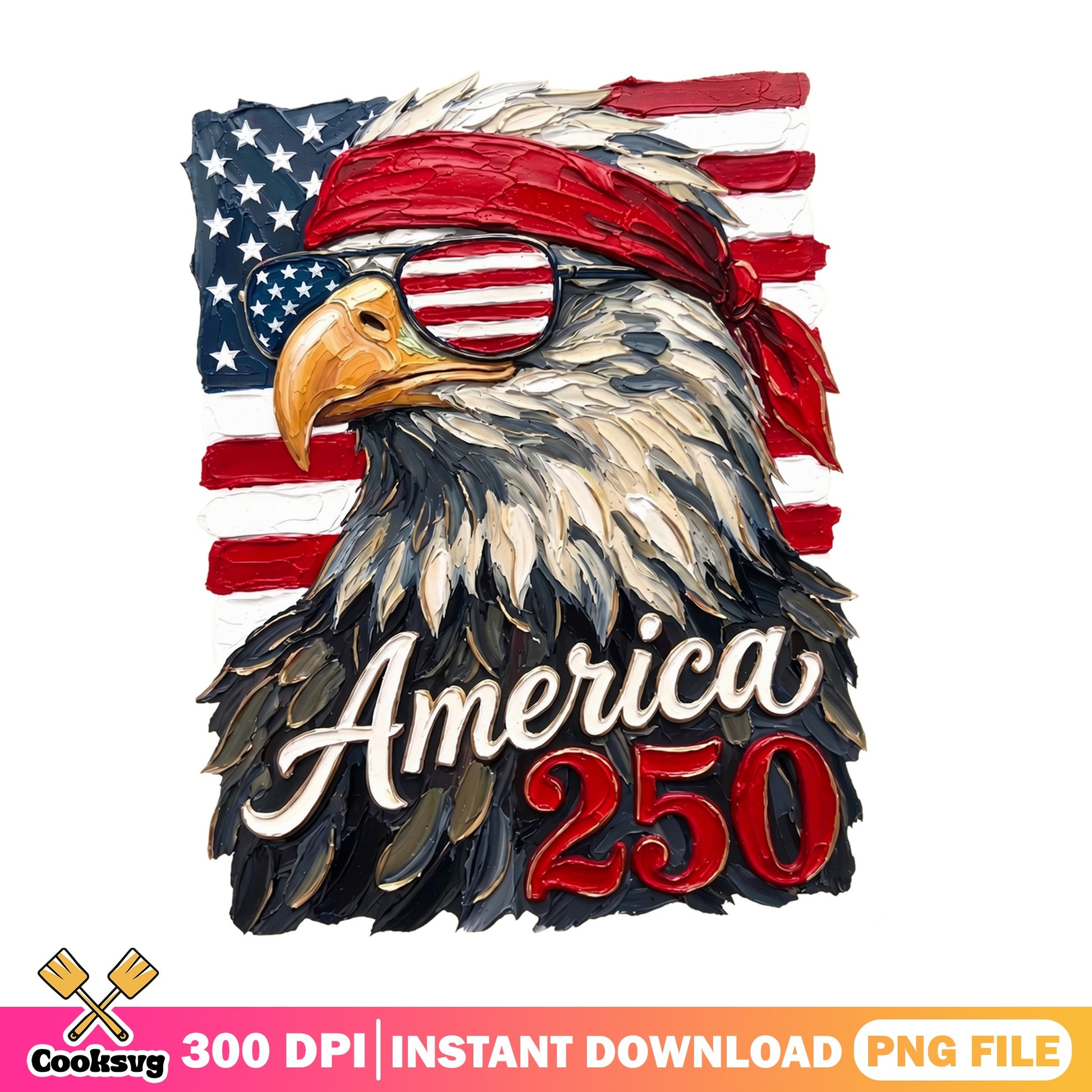 America 250 Bald Eagle PNG, 4th Of July PNG, Patriotic USA PNG