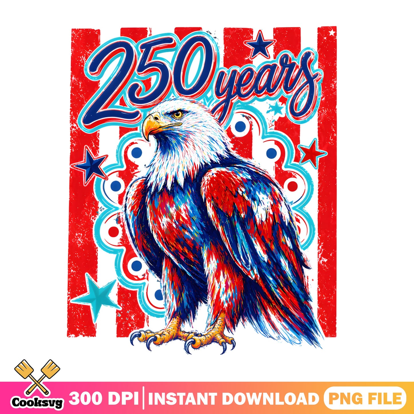 America 250 Years Bald Eagle PNG, 4th Of July PNG, Patriotic PNG