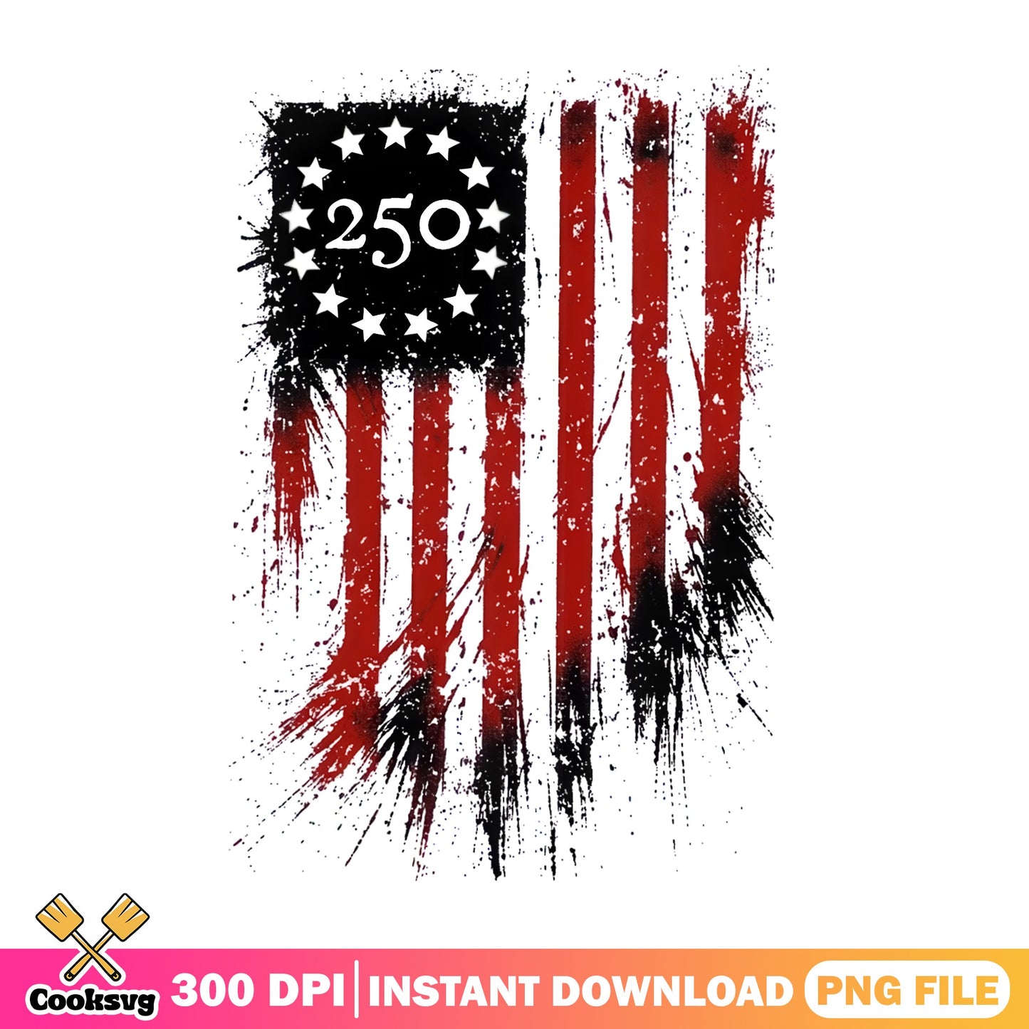 America 250th Anniversary Flag PNG, Patriotic PNG, 4th Of July PNG