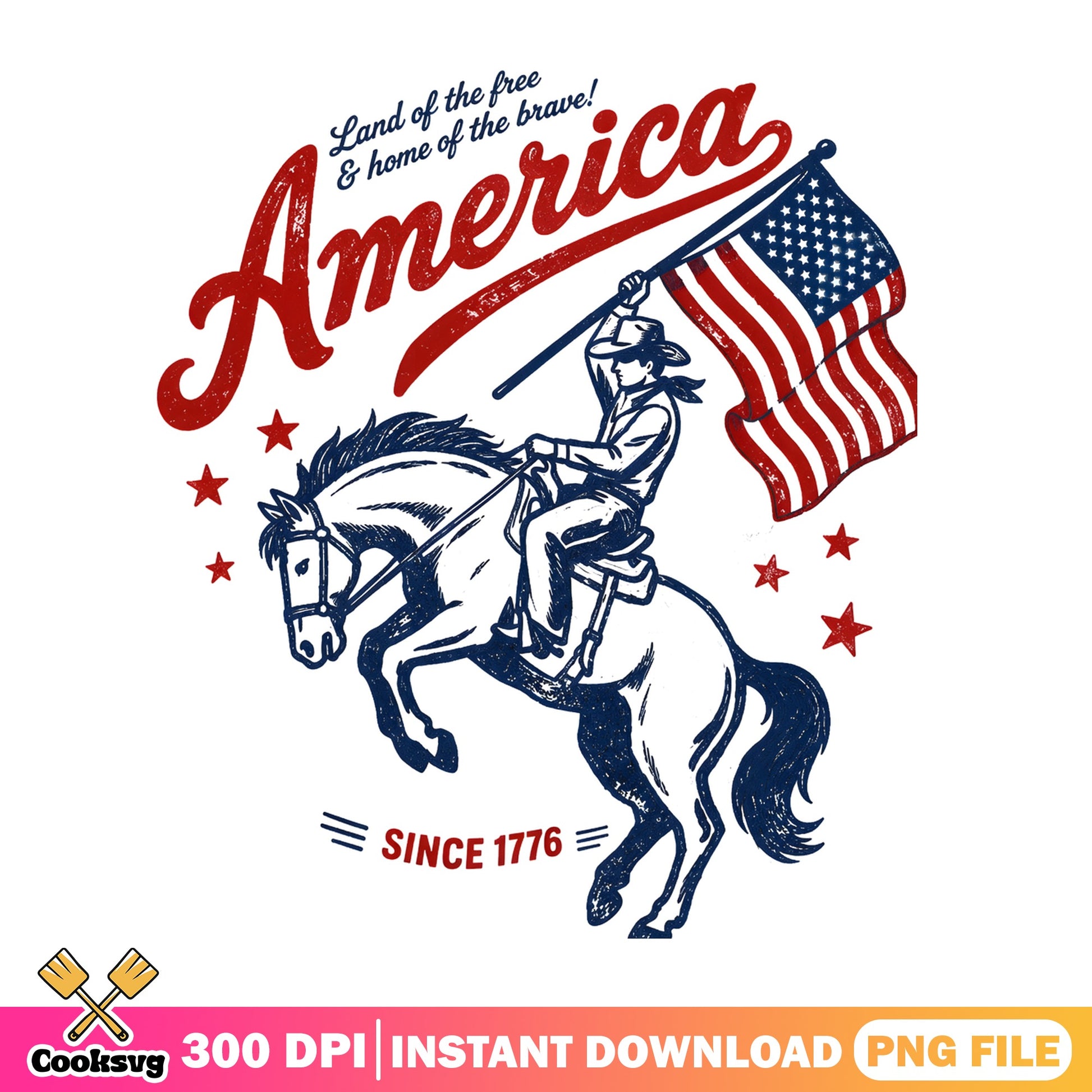 America Since 1776 Cowboy PNG, 4th Of July PNG, Patriotic PNG