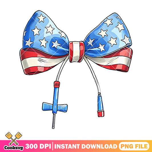 American Flag Bow Patriotic png, america patriotic png, america flag png​