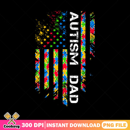 American autism dad png, usa flag png, autism awareness png, fathers day png