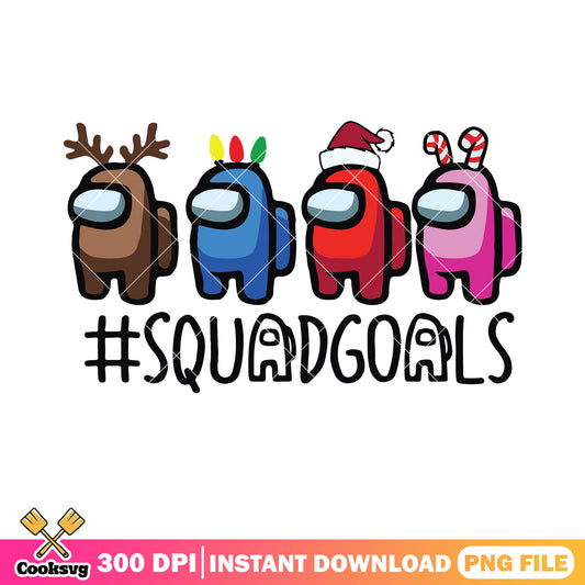 Among us christmas​ squad png, among us backgrounds​ png , santa png