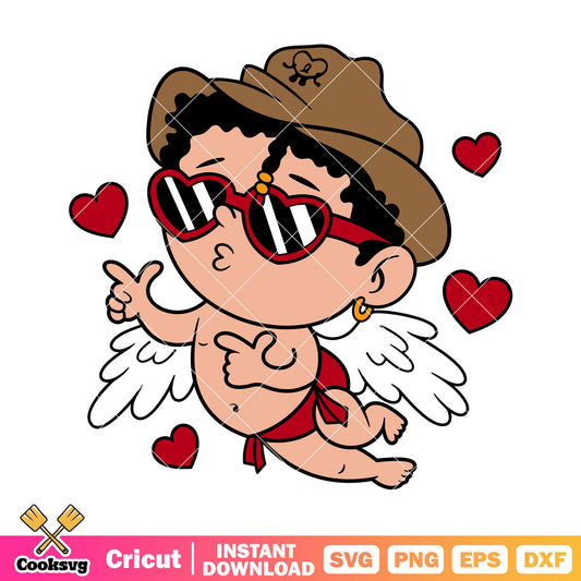 Angel benito bad bunny valentine design svg, bad bunny svg, valentine day svg