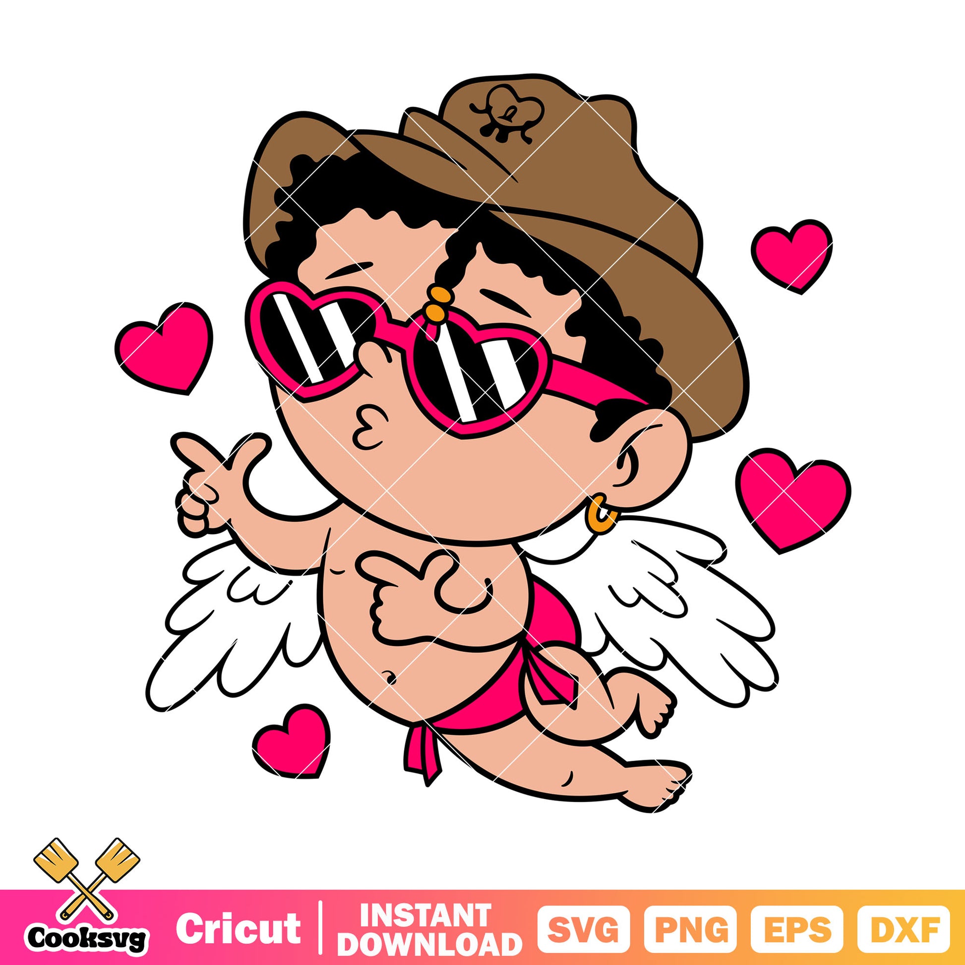 Angel benito happy valentine svg, bad bunny svg, valentine day svg