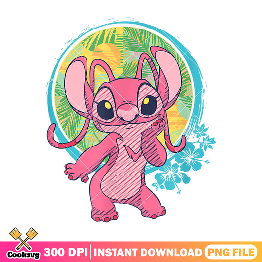 Angel stitch in hawaii png, stitch angel png, stitch hawaii png