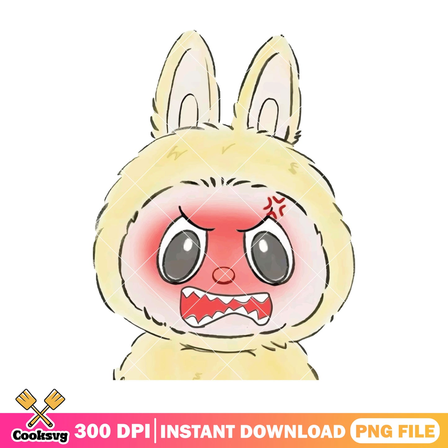 Angry labubu monster png, labubu character png, labubu plush png