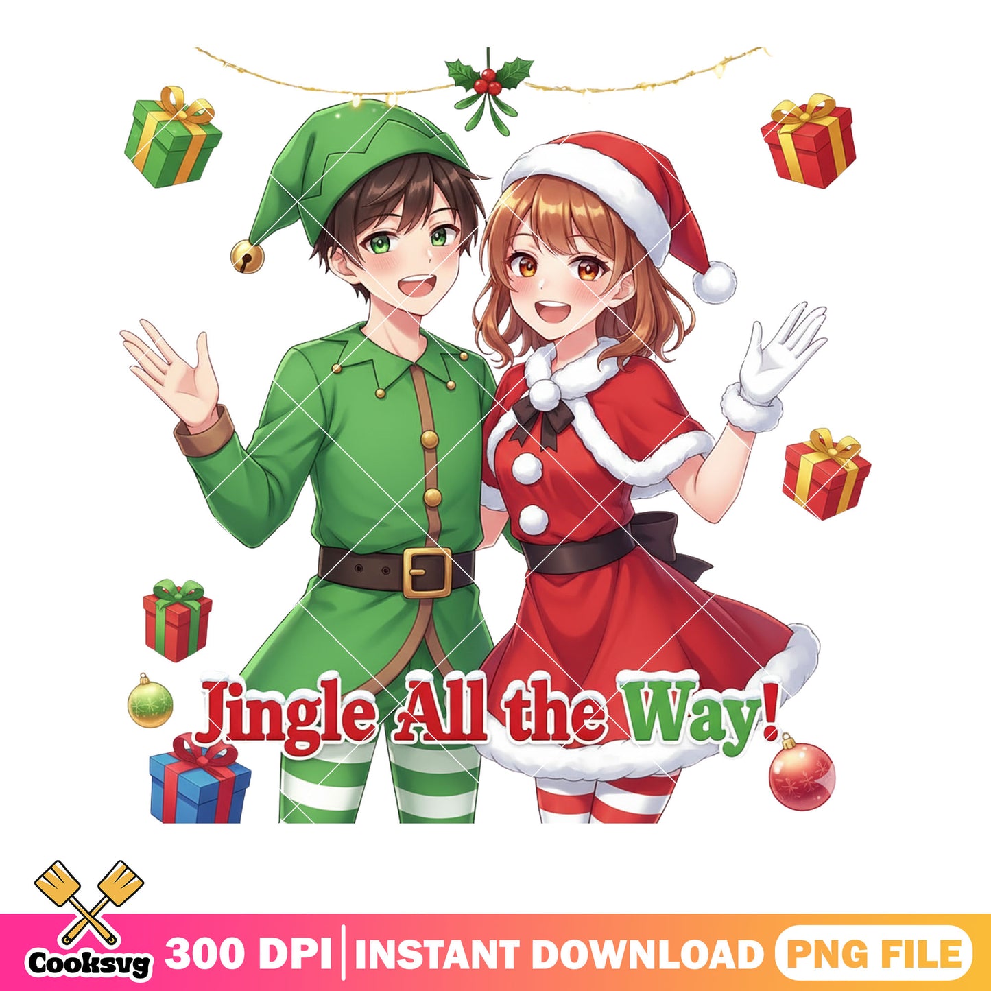 Anime christmas png, merry christmas​ png, christmas gifts png