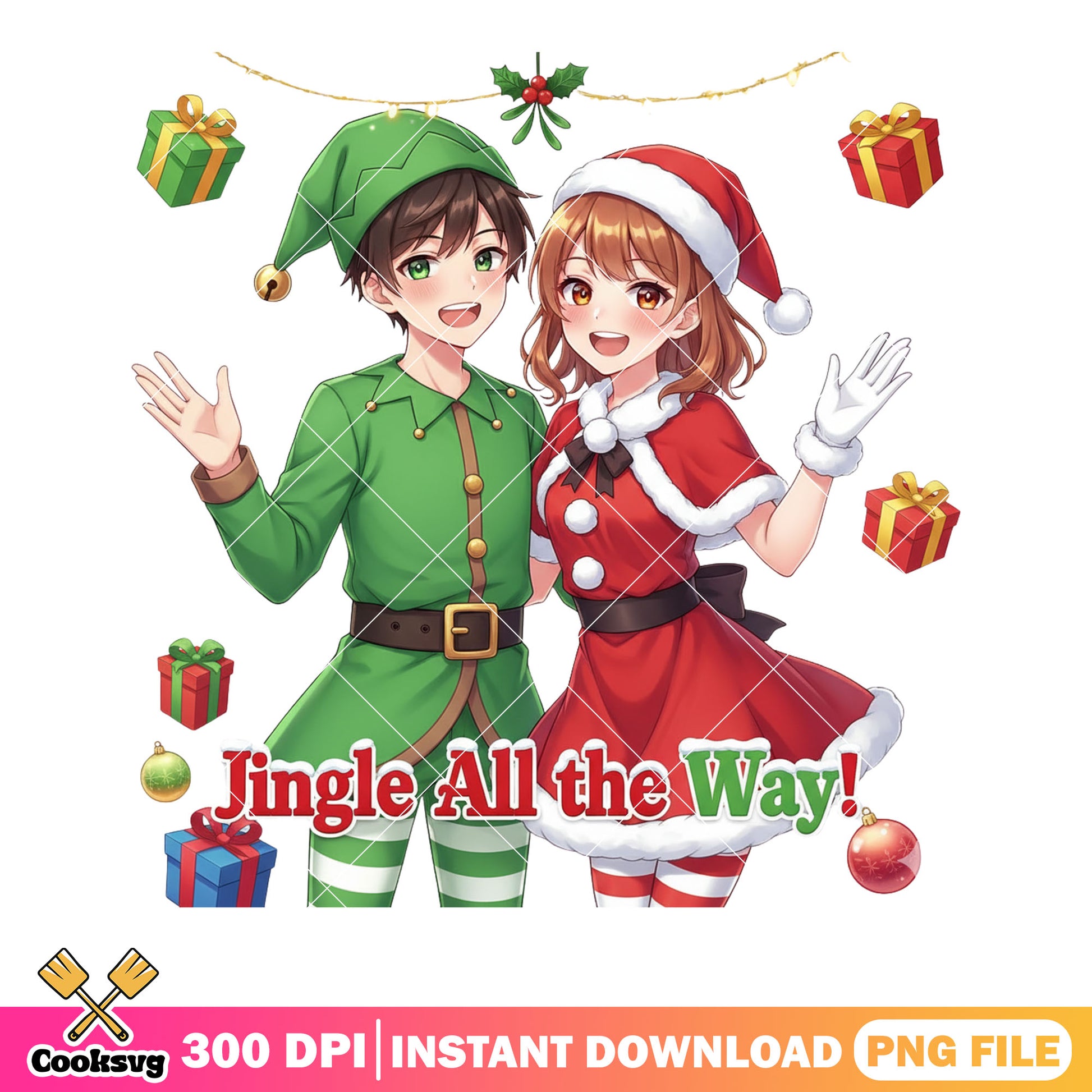 Anime christmas png, merry christmas​ png, christmas gifts png