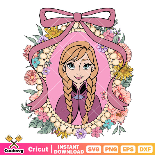 Anna Princess Disney Mirror Flower PNG, Anna Princess PNG