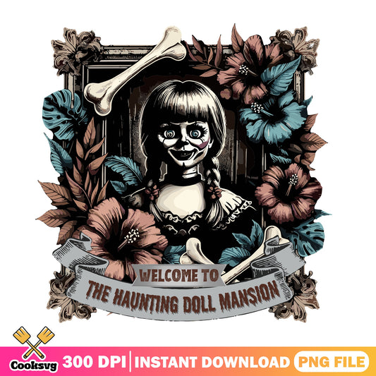 Annabelle Haunting Doll Mansion PNG, Horror Doll PNG, Halloween PNG