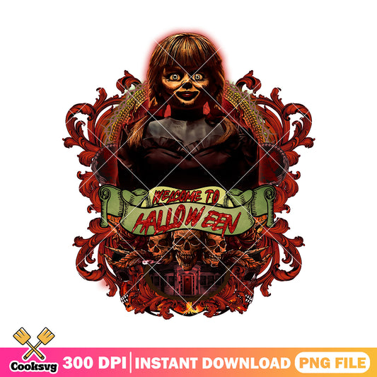 Annabell welcome to halloween png, annabell movie png