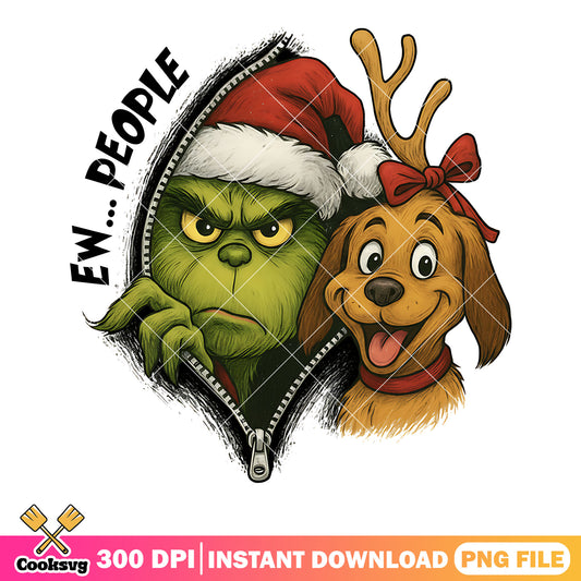 Anti social green monster png, the grinch png, max the dog​ png