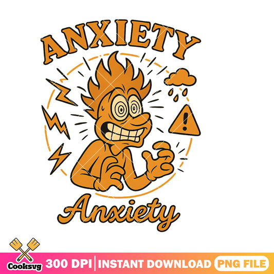 Anxiey designs png, anxiety inside out 2​ png, inside out png