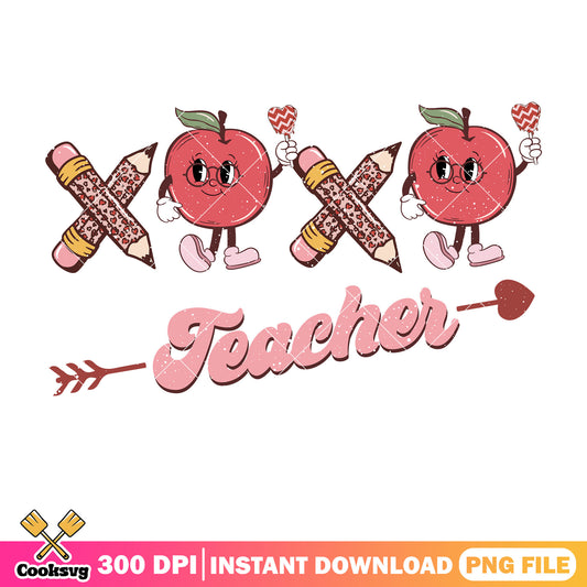 Apple xoxo teacher valentine png, xoxo valentine png, teacher valentine png