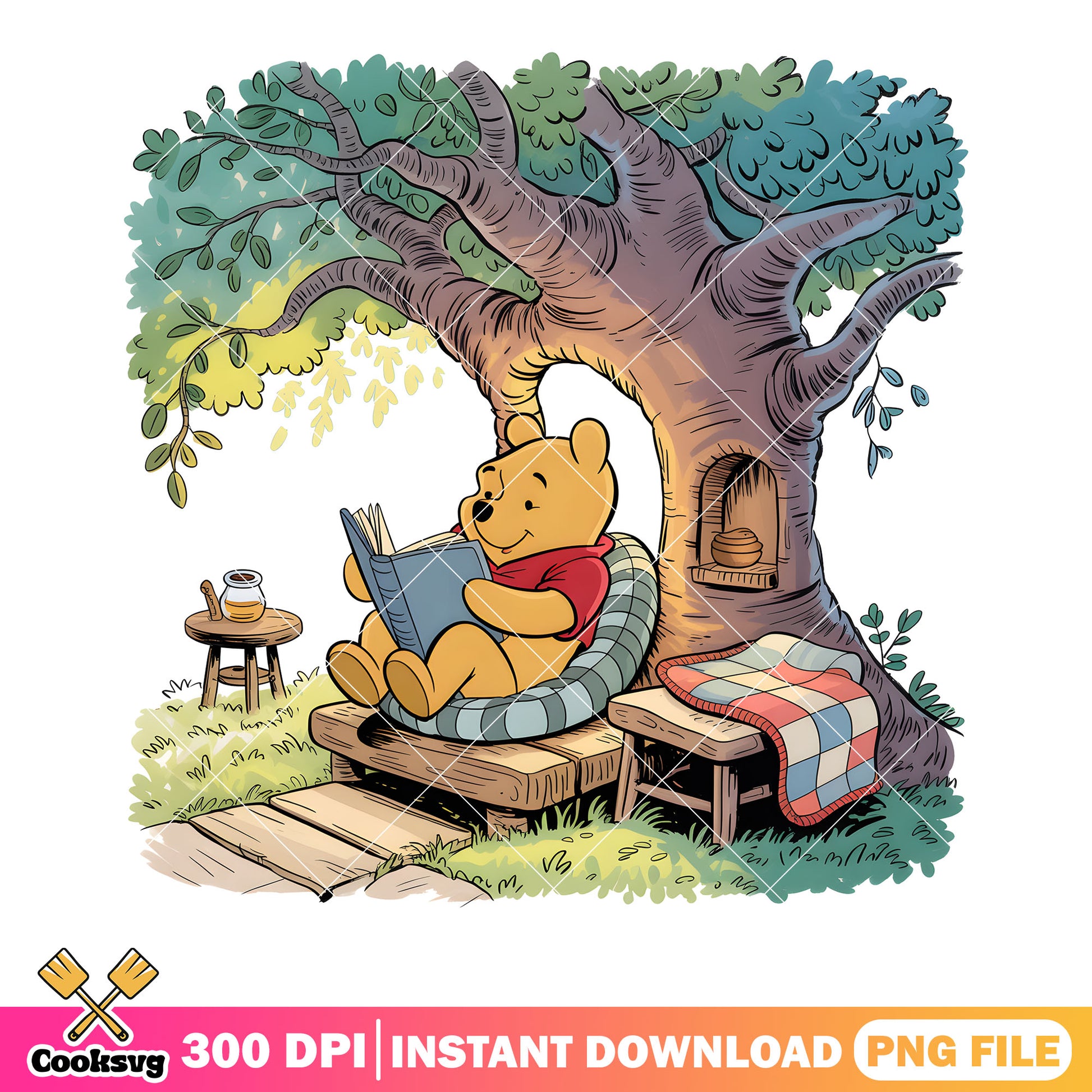 A relax day pooh house png, winnie the pooh png, disney pooh bear png