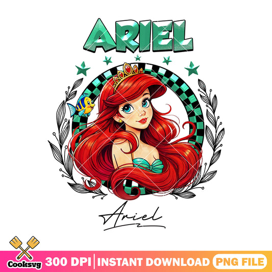 Ariel signature png, the little mermaid png, disney princesses png