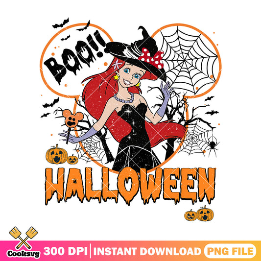 Ariel witch halloween png, halloween cute png, ariel disney png