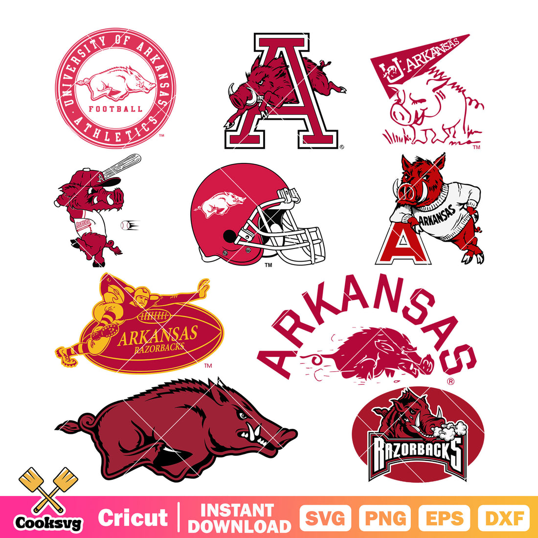 Classic Razorback Logo Arkansas Razorbacks logo bundle svg, arkansas razorback football svg ...