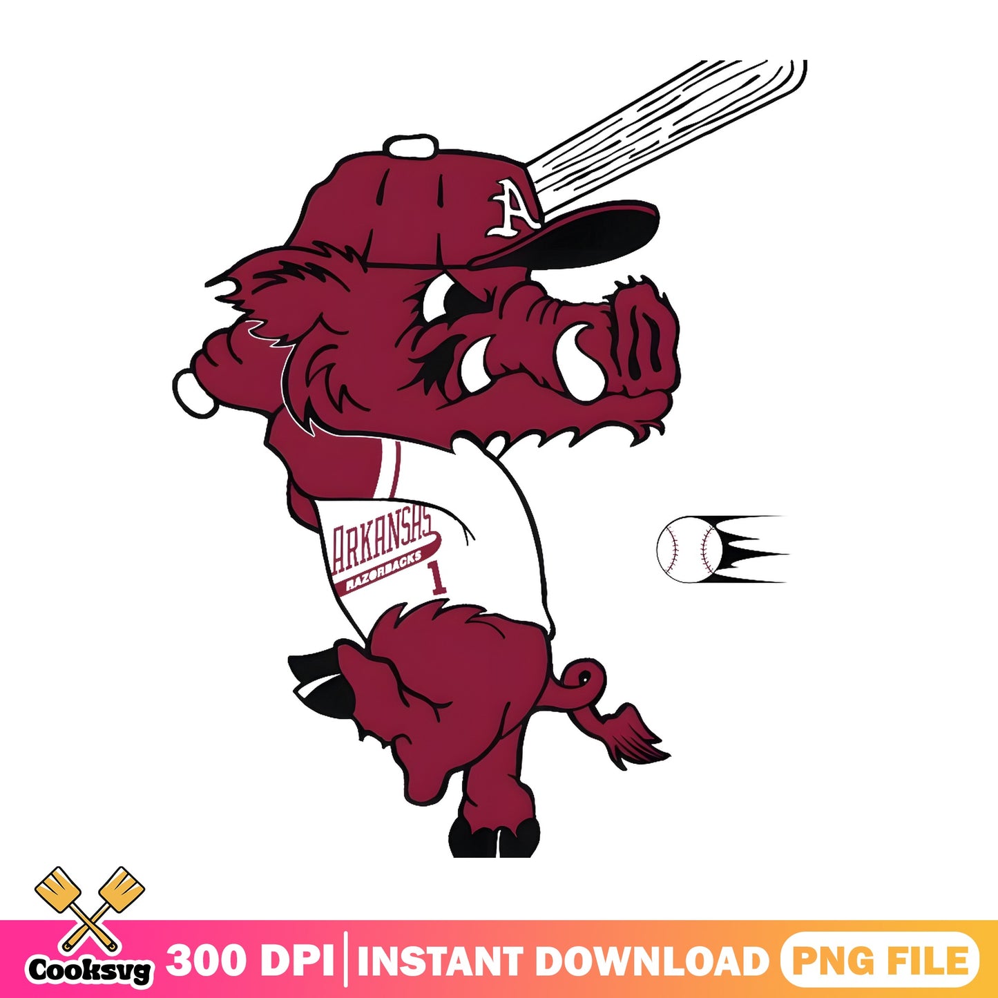 Arkansas Razorbacks Baseball Mascot PNG, Razorbacks PNG, NCAA PNG