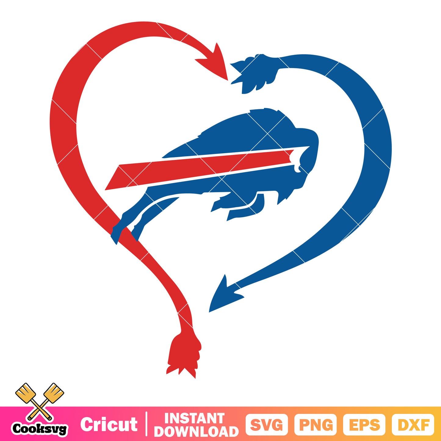 Arrow heart mad buffalo svg, buffalo bills​ svg, super bowl svg
