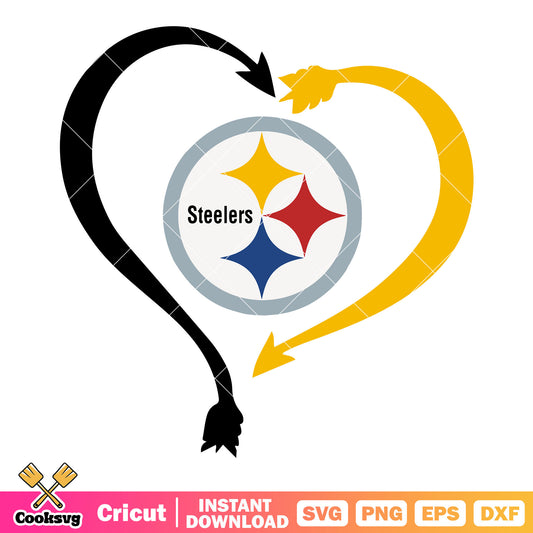 Arrow heart steeler logo svg, nfl logo svg, steelers svg