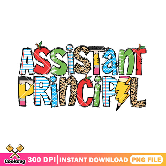 Assistant principle png, going back to school png, cute font png