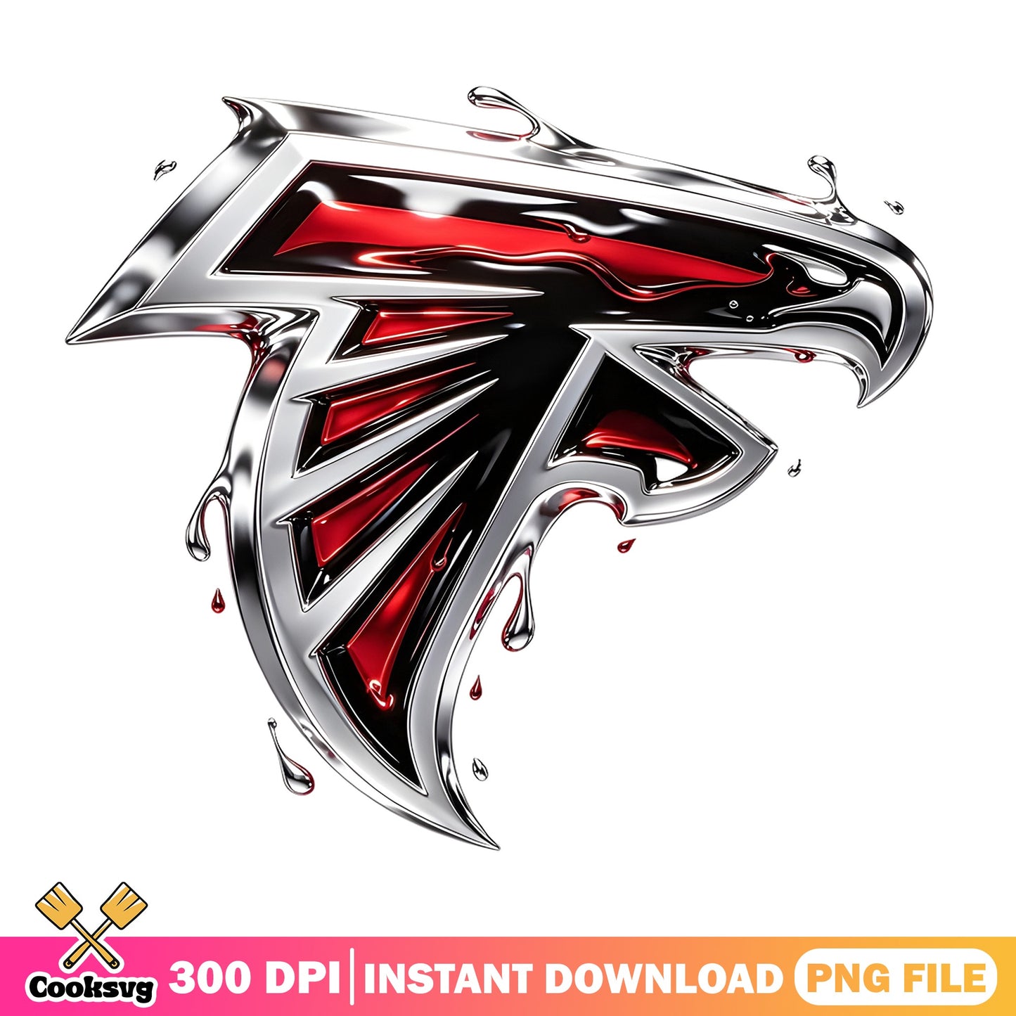 Atlanta Falcons Drip Logo PNG, NFL Team PNG, Football PNG