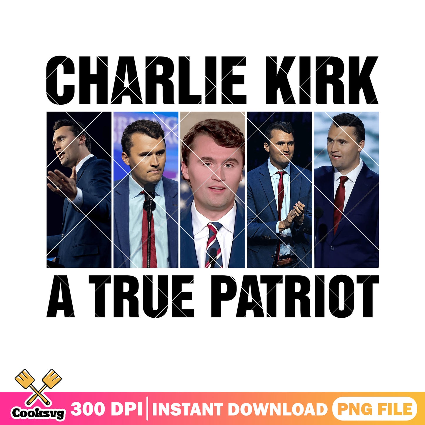 A true patriot charlie png, retro Charlie Kirk png, Charlie Kirk rip png