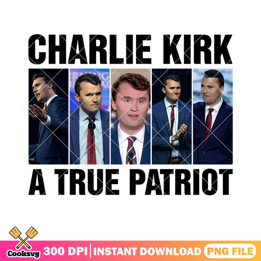 A true patriot charlie png, retro Charlie Kirk png, Charlie Kirk rip png