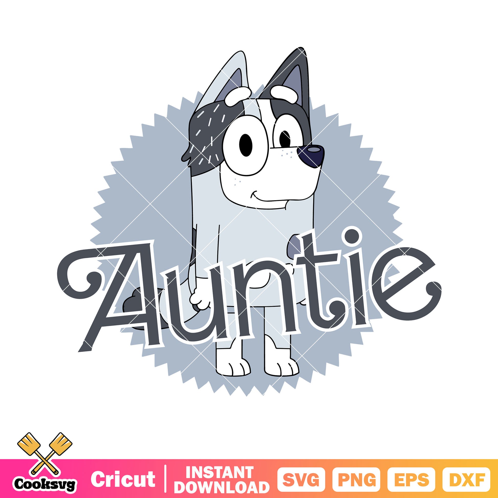 Auntie Trixie Heeler svg, cute blue dog​​ svg, bluey cartoon svg