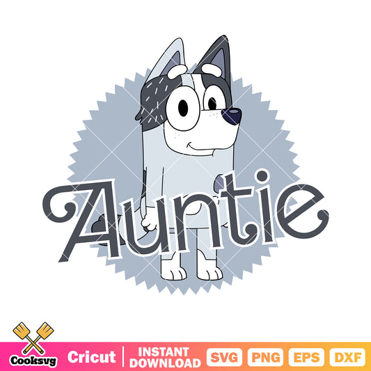 Auntie Trixie Heeler svg, cute blue dog​​ svg, bluey cartoon svg