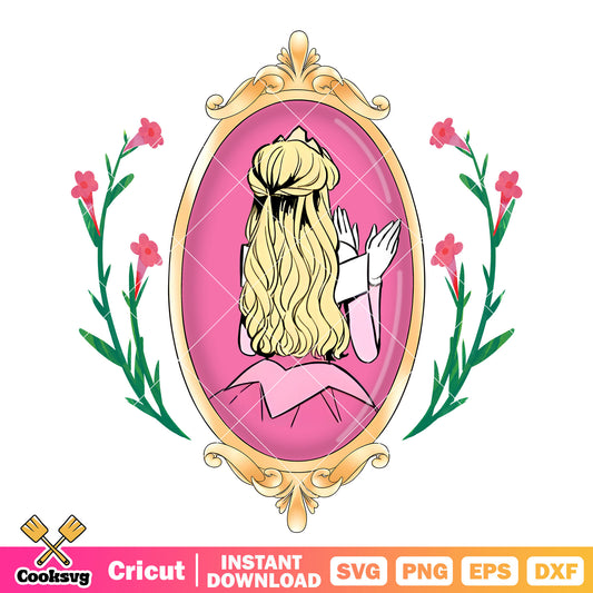 Aurora Princess Disney Mirror Flower PNG, Aurora Princess PNG