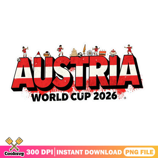 Austria World Cup 2026 PNG, Soccer Football Fan, Austria Flag PNG