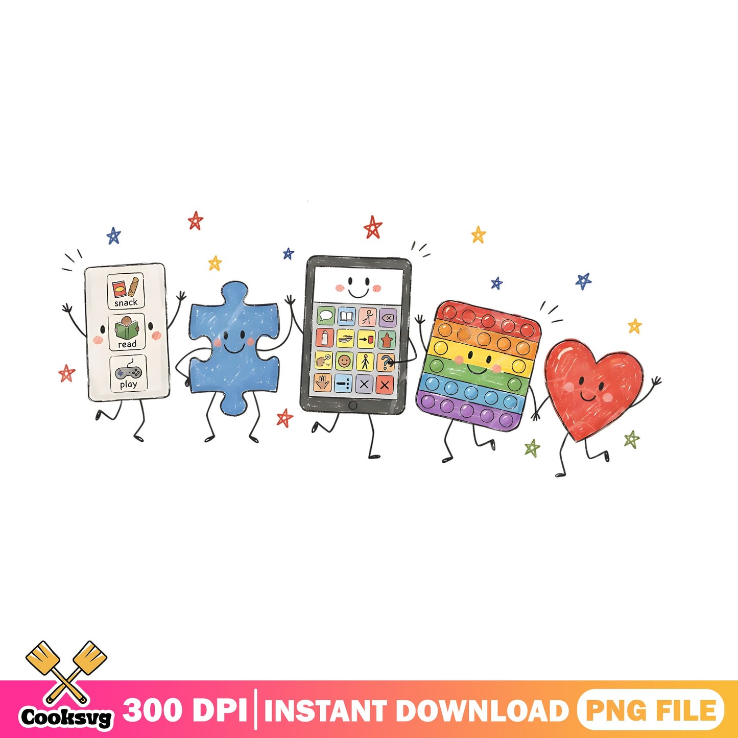 Autism Awareness Special Education PNG, Puzzle Piece AAC PNG, Sped Teacher PNG