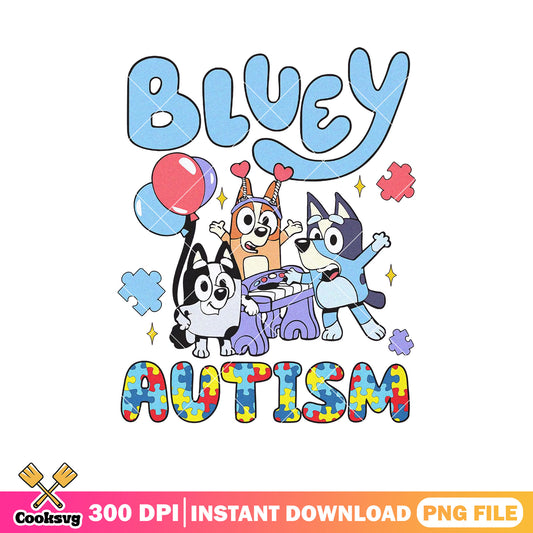 Autism bluey dog friends events png, bluey balloon png, bluey figures​ png