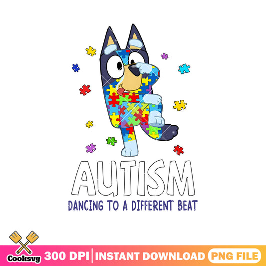 Autism dancing to a different beat png, bluey funny png, cartoon bluey png