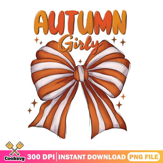Autumn Girly Bow PNG, Fall Coquette Bow, Autumn Vibes PNG