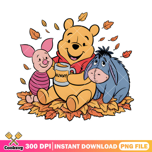 Autumn hunny pooh winnie png, winnie the pooh png, autumn day png
